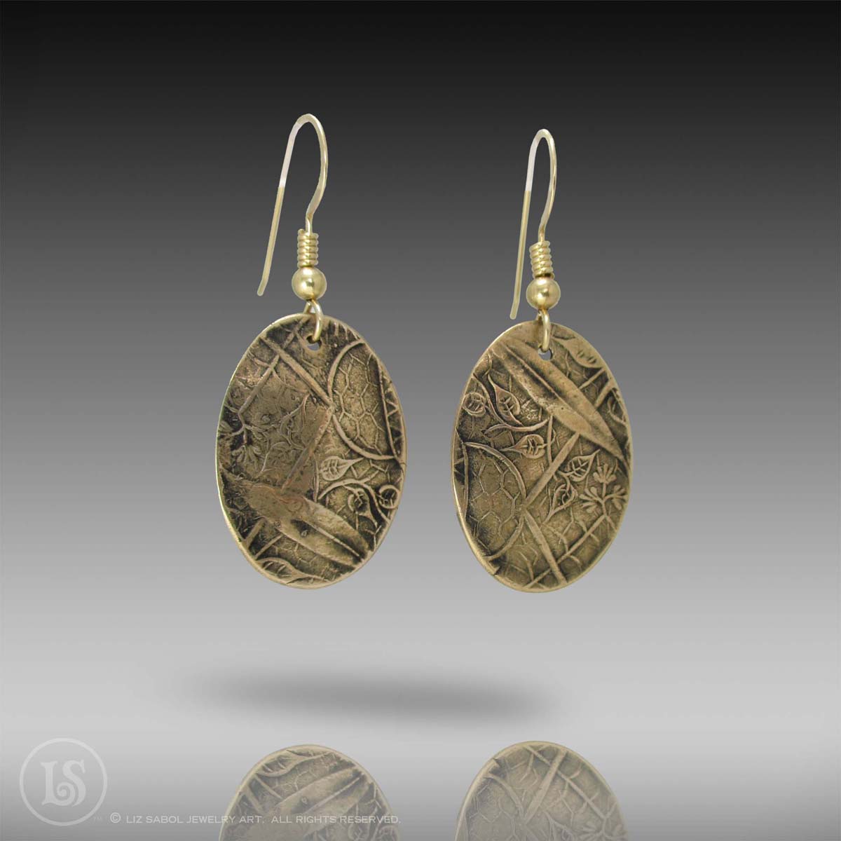 Antique Ovals Earrings, Bronze