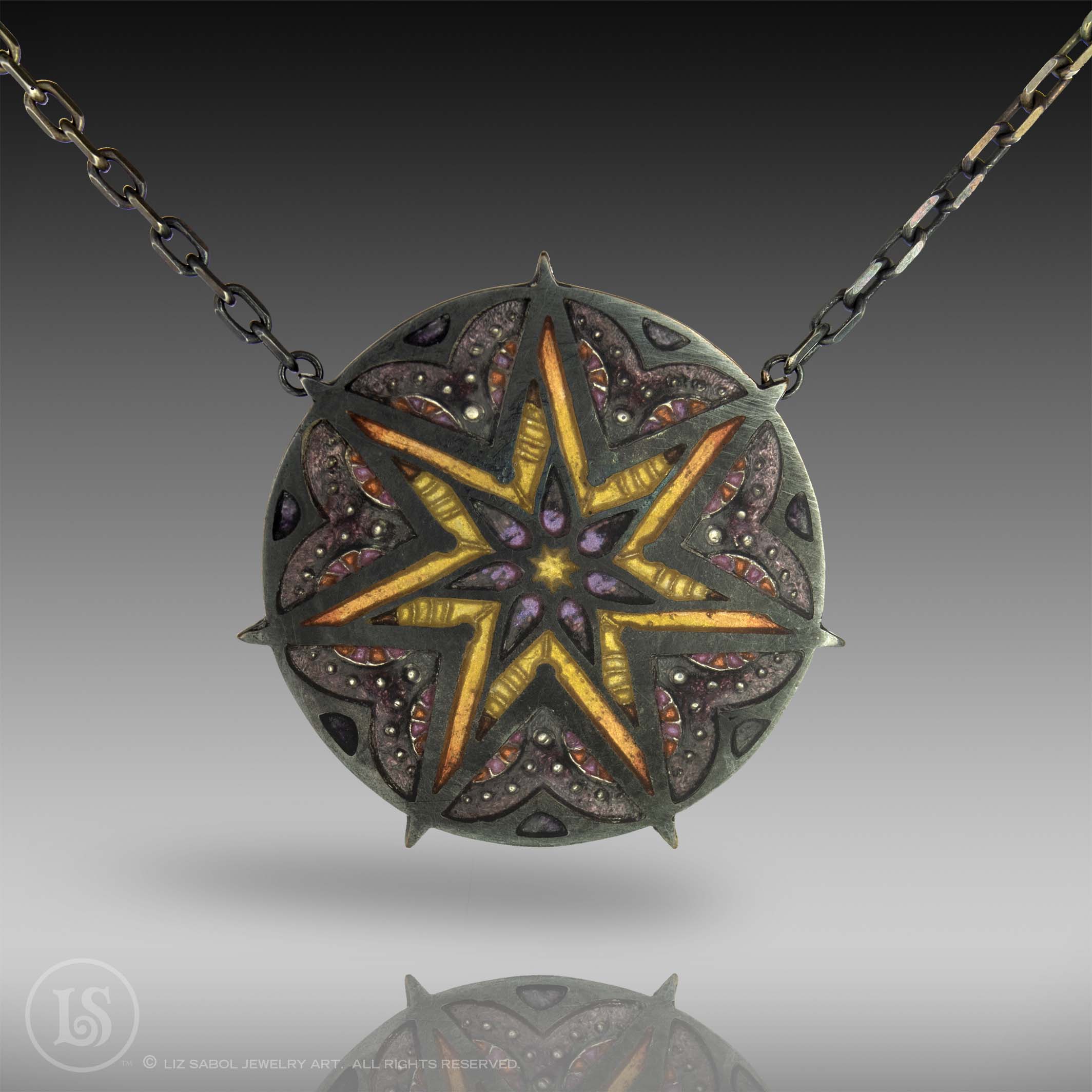 7 Pointed Star Pendant, 960 Sterling Silver