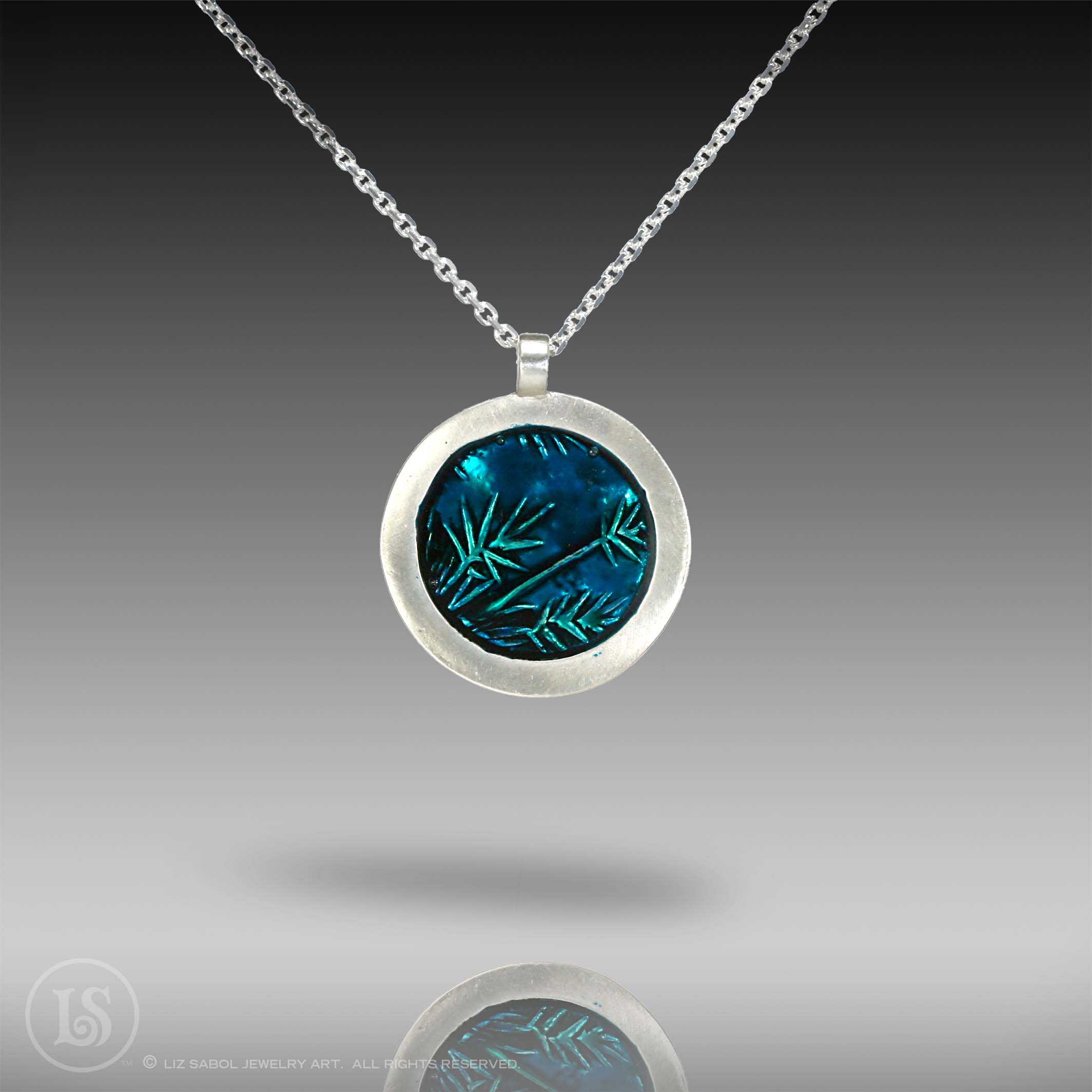 Candy Reeds Teal Pendant, 960 Sterling Silver
