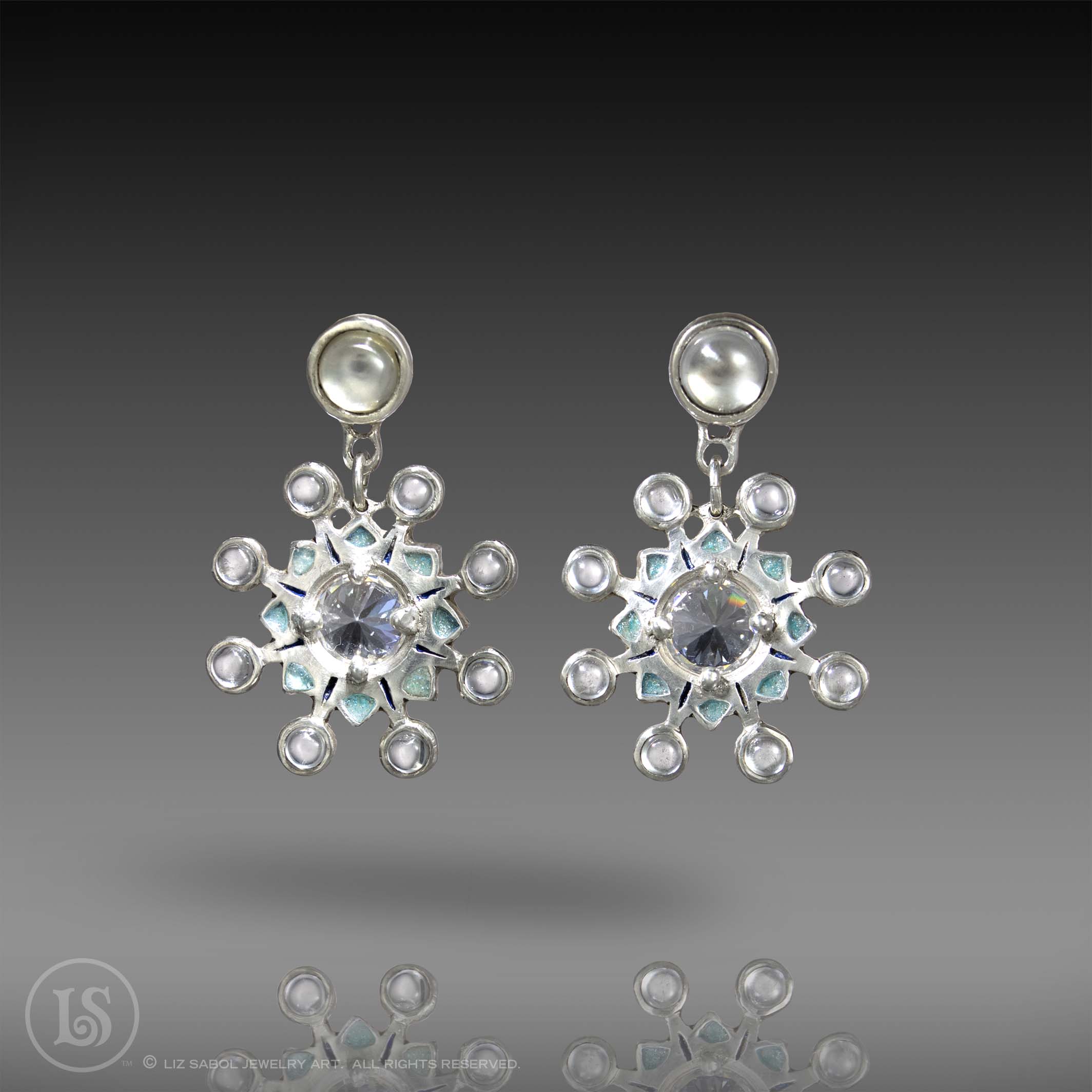 Snow Queen Earrings, 960 Sterling Silver