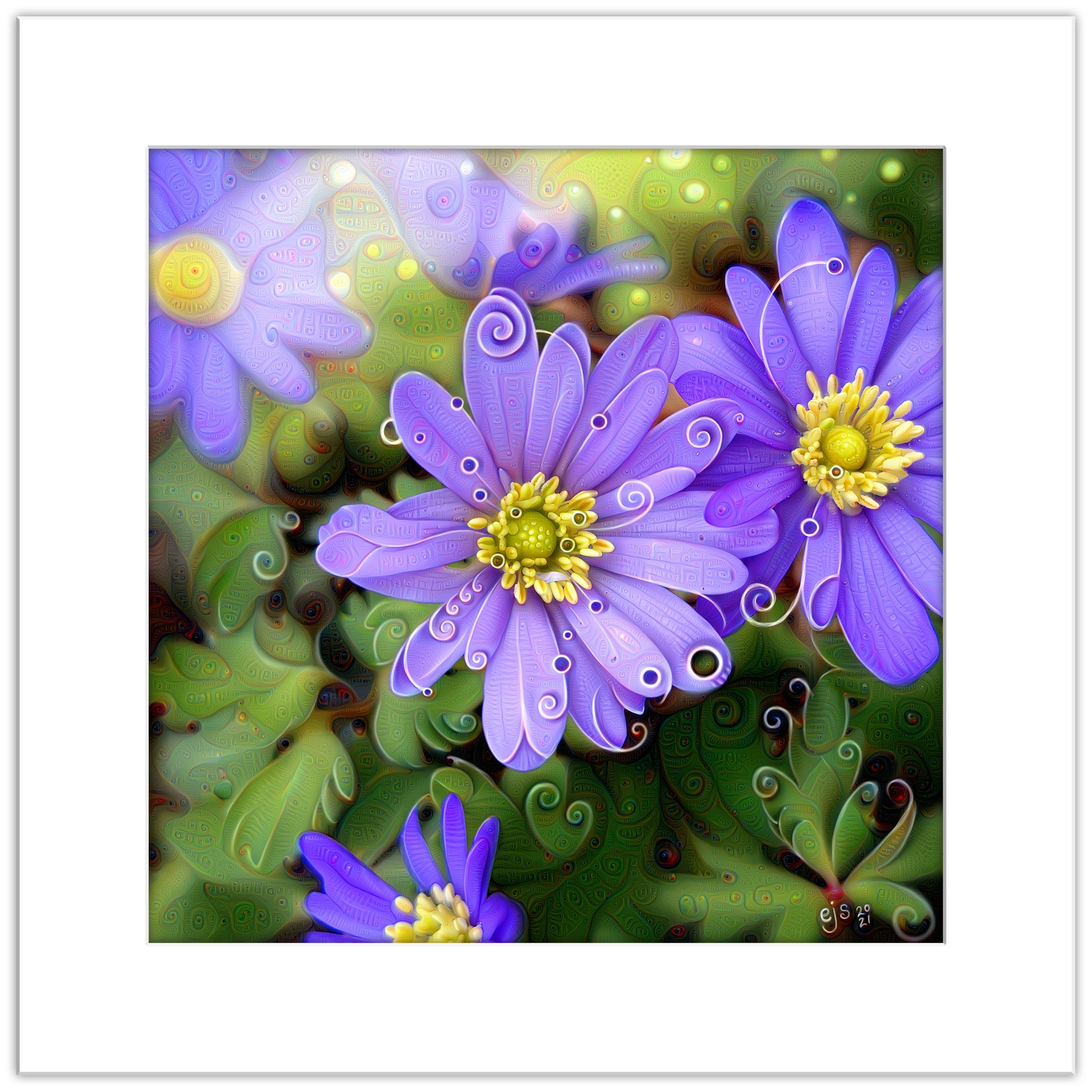 Purple Anemones Print, Giclee