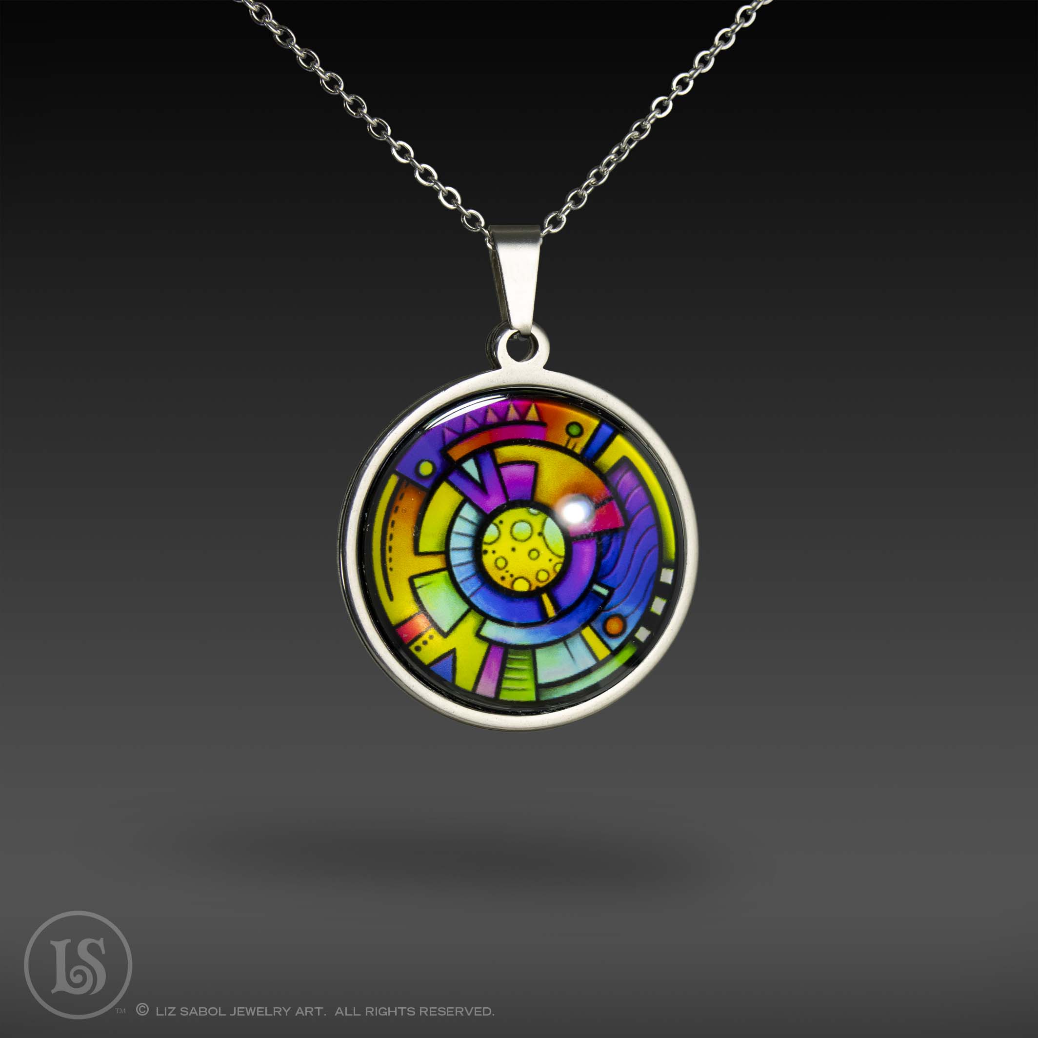 Abstract Dreams 4 Pendant, Glass, Stainless Steel
