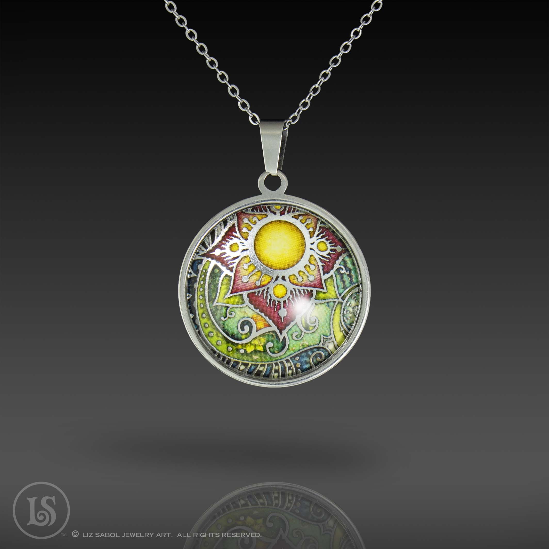 Passion Pendant, Glass, Stainless Steel