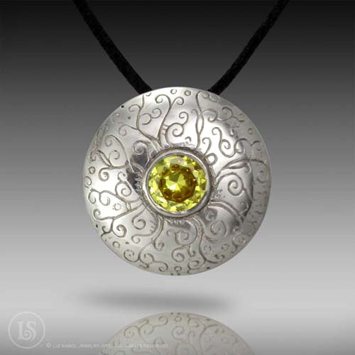 Sun Goddess Pendant, 999 Fine Silver