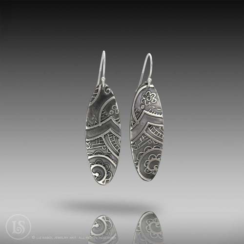 Cosmos Paisley Moon Earrings, 960 Sterling Silver