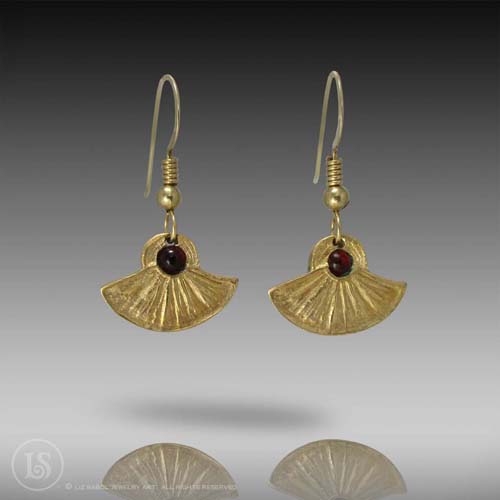 Cleopatra's Fan Earrings, Bronze