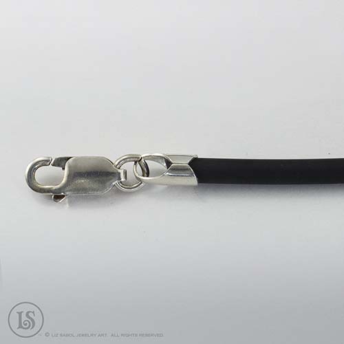 3mm Rubber Cord, Sterling Clasp