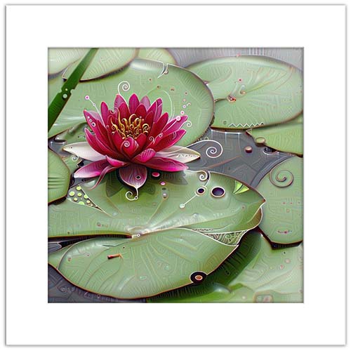 Water Lily Print, Giclee